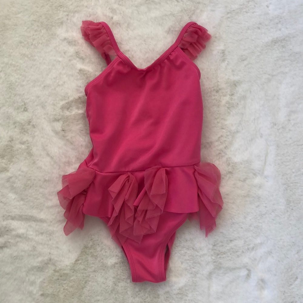 Gymboree girls ruffle swim suit size 3t